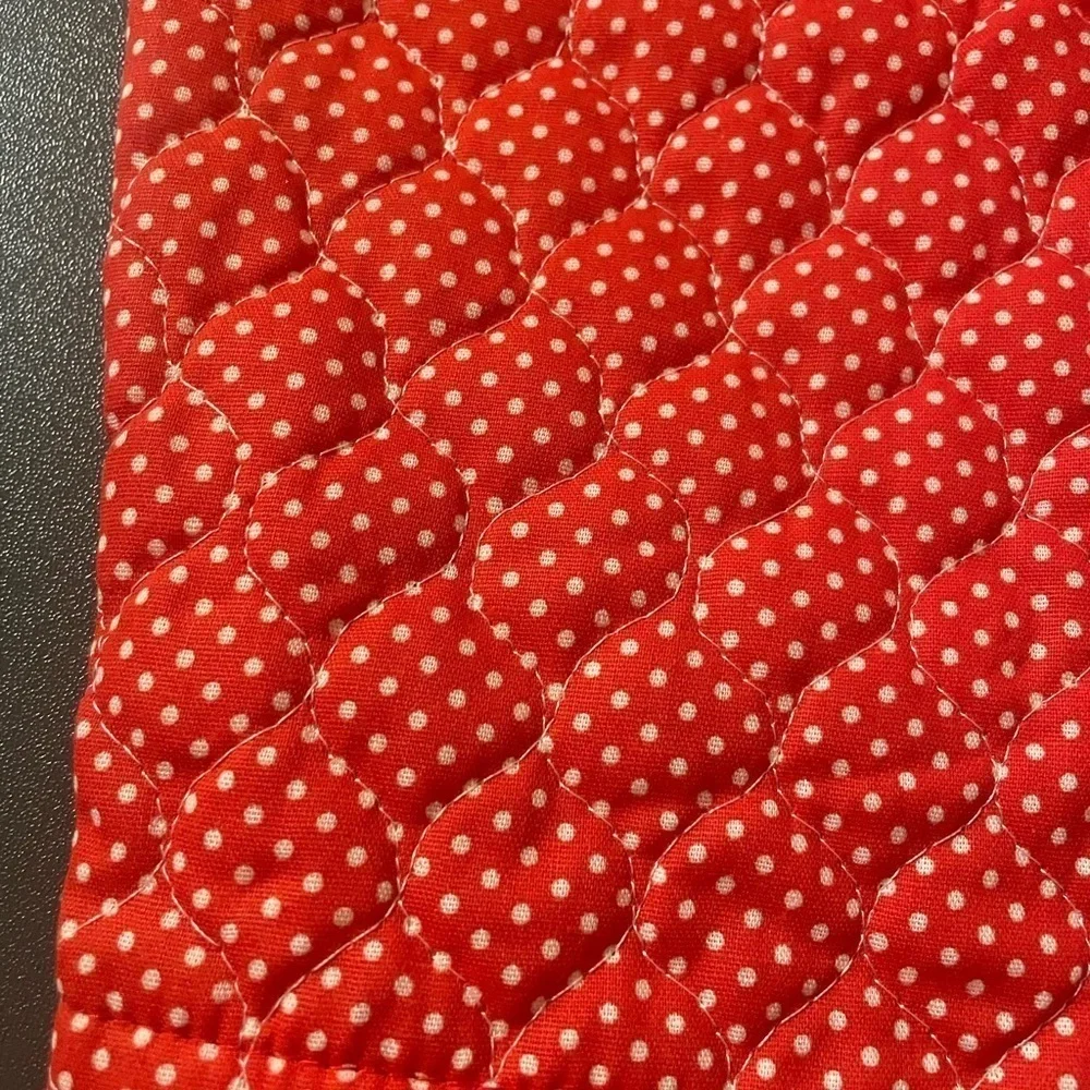Vintage 60s carters Baby Girl Outfit Red Polk Dot pants quilted eyelet Romper